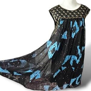 Anthropologie Moulinette Soeurs Lydia Swing Dress Size 2 XS Beaded Art Deco